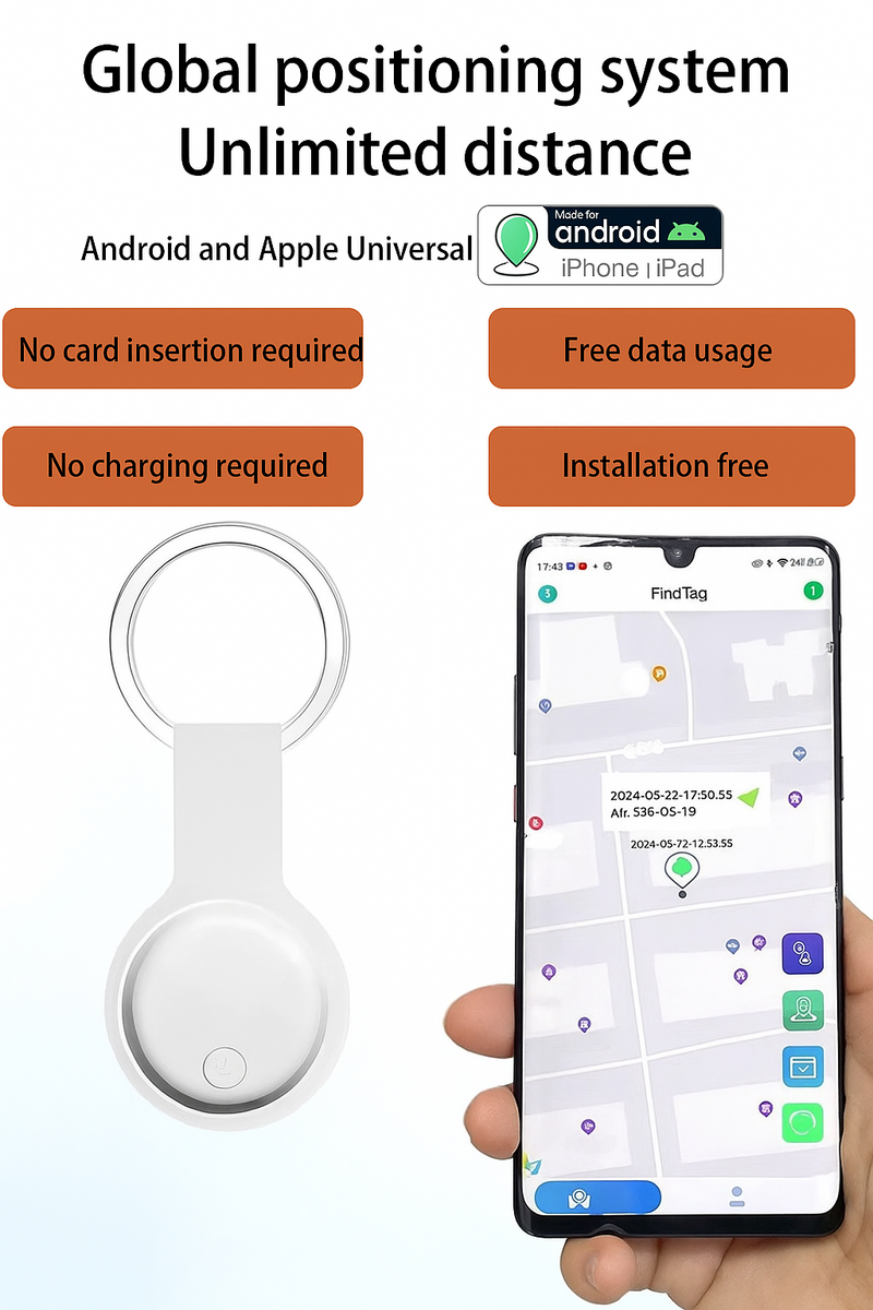 Bluetooth Pet Tracker GPS Anti-Lost Tag for Dogs Cats iPhone Android Waterproof
