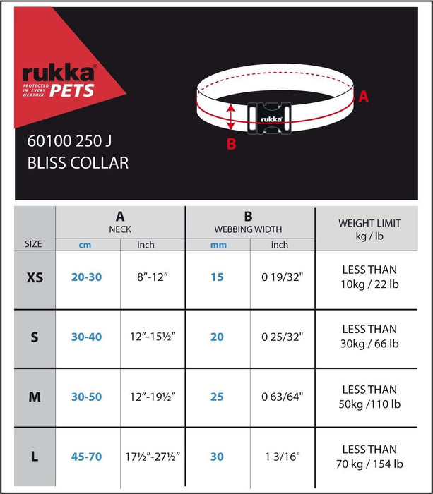 Collier pour chien réglable et durable Bliss de Rukka Pets rouge