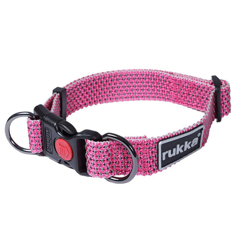 Rukka Pets Rukka Pets Pets Star Durable Adjustable D Ring Safety Lock Dog Collar Hot Pink – Premium Dog Accessory UK – premium dog gear for UK pets – size 20-30cmx15mm(xs)