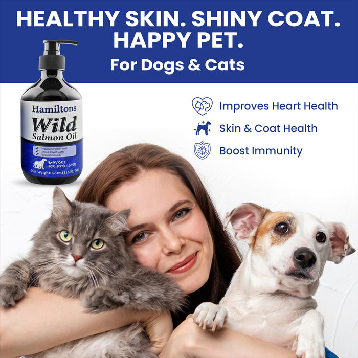 Hamiltons Premium Wild Salmon Oil for Dogs & Cats