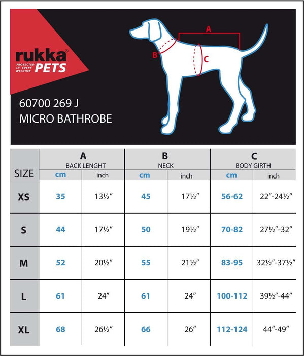 Rukka Pets Micro Light Grey Dog Bathrobe