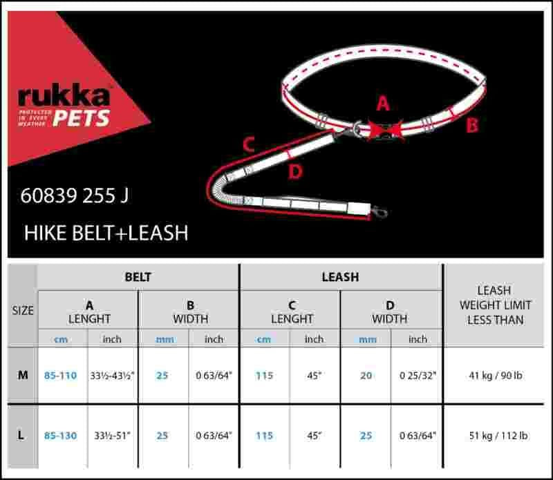 Rukka Pets Dog Hike Running Belt & Lead Red