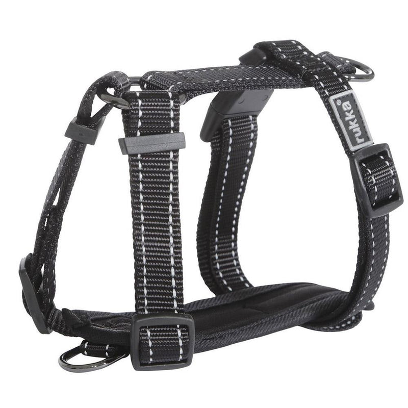 Rukka Pets Form Ergonomic Adjustable Reflective Adventure Dog Harness Black