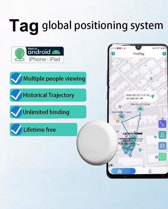 Bluetooth Pet Tracker GPS Anti-Lost Tag for Dogs Cats iPhone Android Waterproof