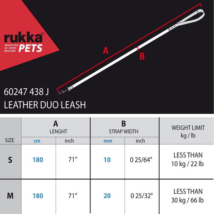 Rukka Pets Dual Cognac Leather Dog Smycz dla psa