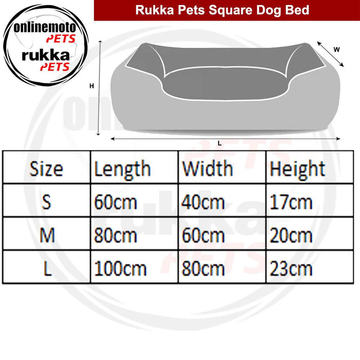 Rukka Pets Square Melange Fabric Grey Dog Bed