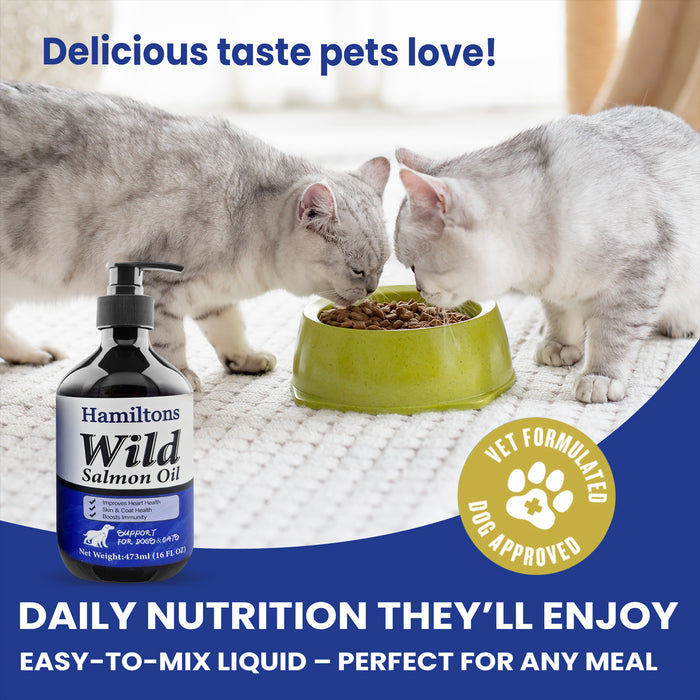 Hamiltons Premium Wild Salmon Oil for Dogs & Cats