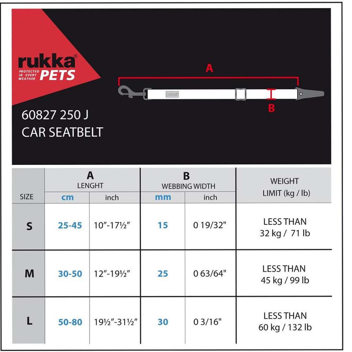 Rukka Pets Dog Seat Belt ISOFIX Safety Leash