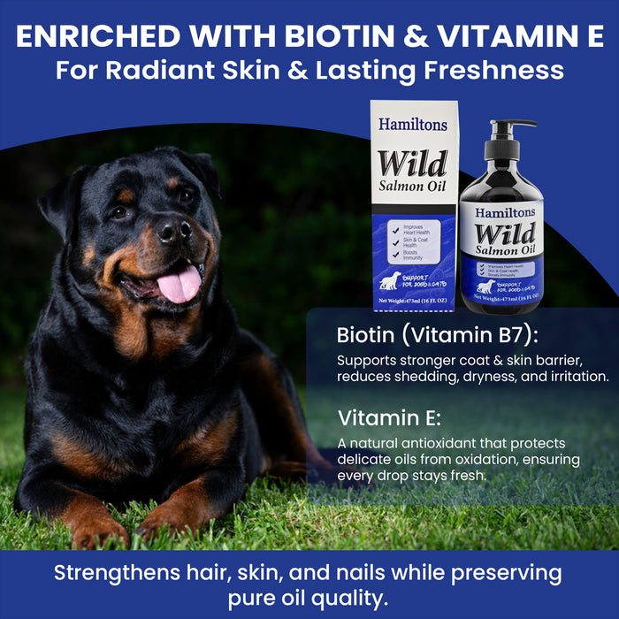Hamiltons Premium Wild Salmon Oil for Dogs & Cats