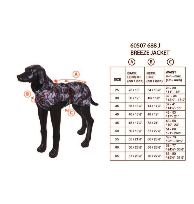 Rukka Pets Breeze Light Weight Windproof Thermal Adventure Dog Jacket Black Size  25