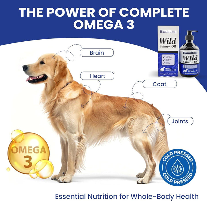 Hamiltons Premium Wild Salmon Oil for Dogs & Cats