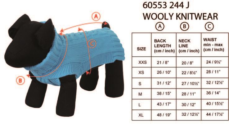 Rukka Pets Wooly Luxury Knit Extra Warm Comfy Dog Jumper Turquoise