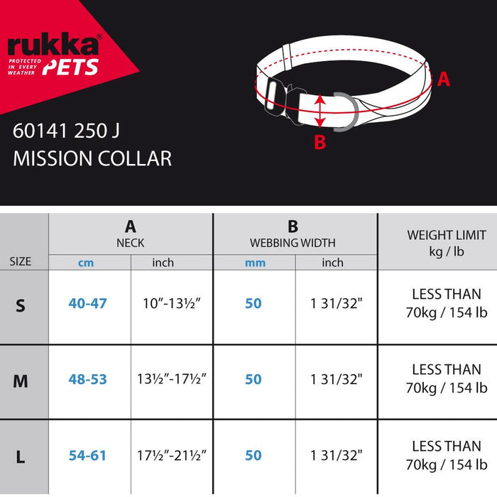 Rukka Pets Mission Strong Durable Red Dog Collar